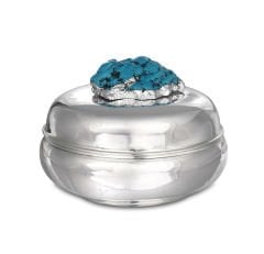 Turkuaz Taşlı Gümüş Mum (M)