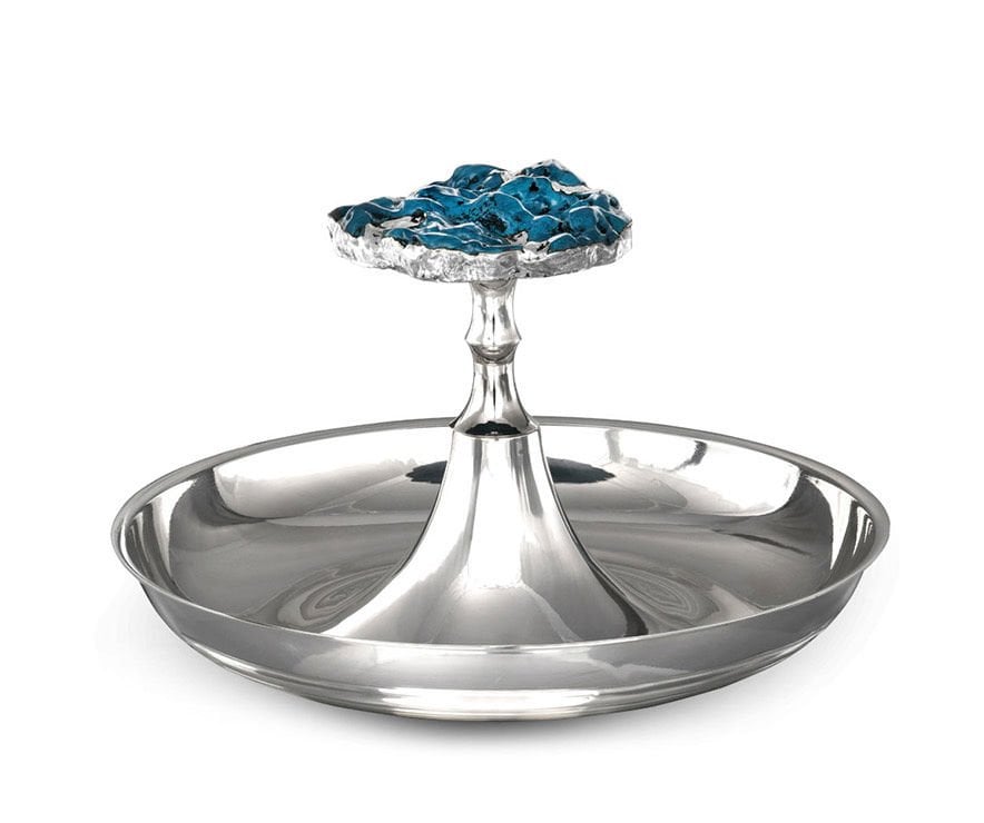 Turkuaz Taşlı Servis Tabağı