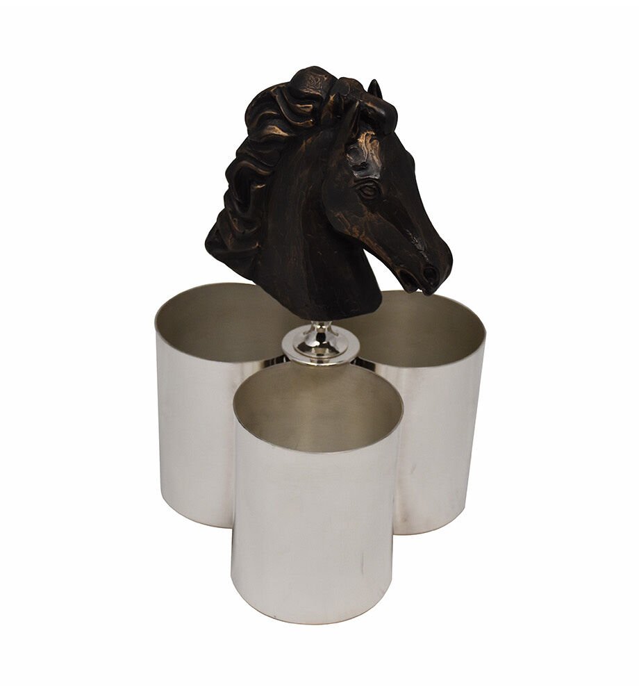 At Figürlü Üçlü Kaşıklık