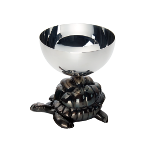 Kaplumbağa Gümüş Kaplama Tekli Çanak Kase