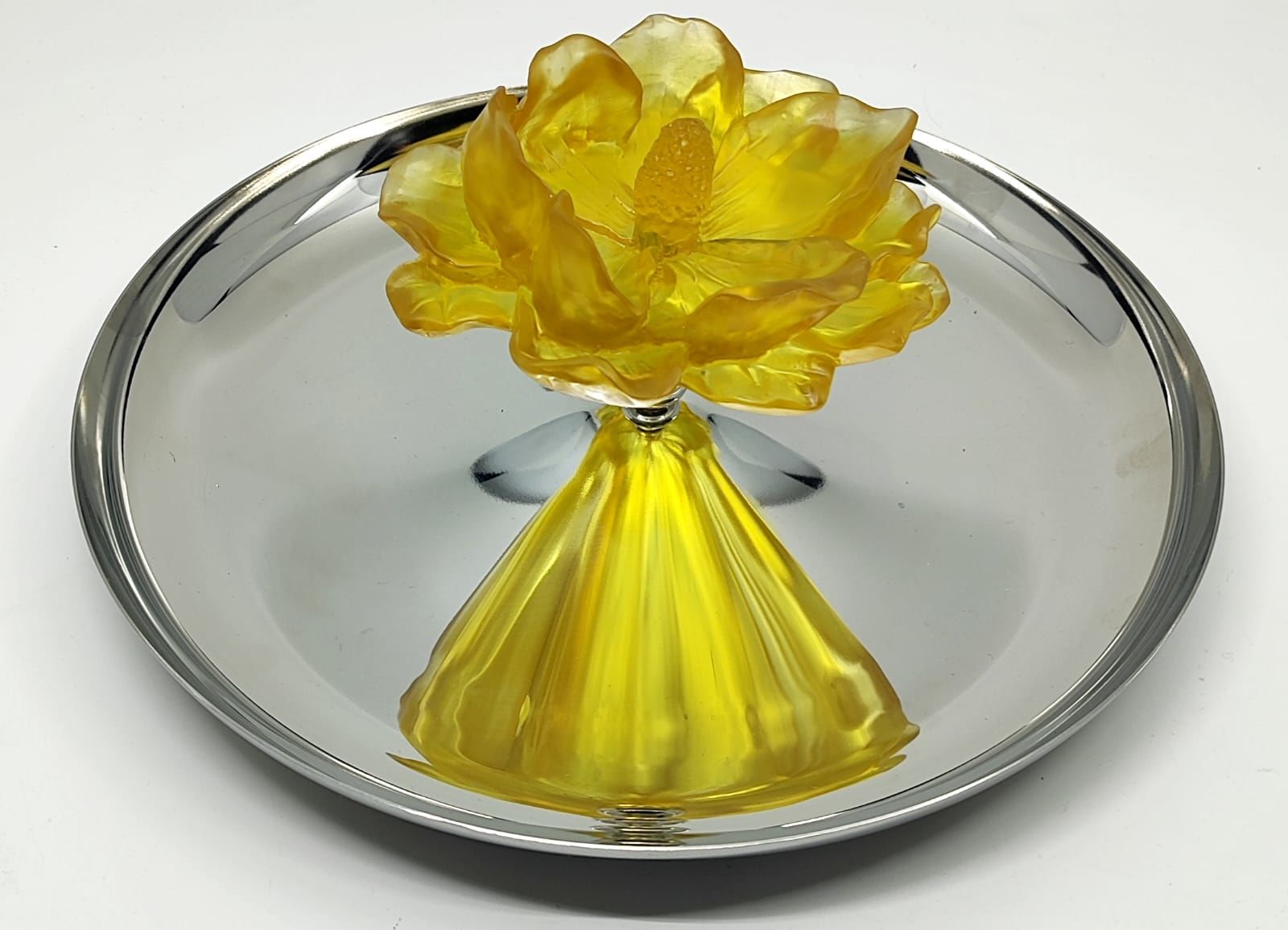 Sarı Çiçekli Sunum Kasesi - Lokumluk (L)