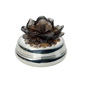 Antrasit Çiçekli Gümüş Kokulu Mum (L)