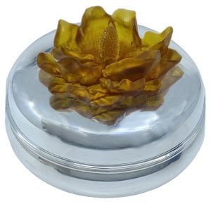 Sarı Çiçekli Gümüş Kokulu Mum (L)