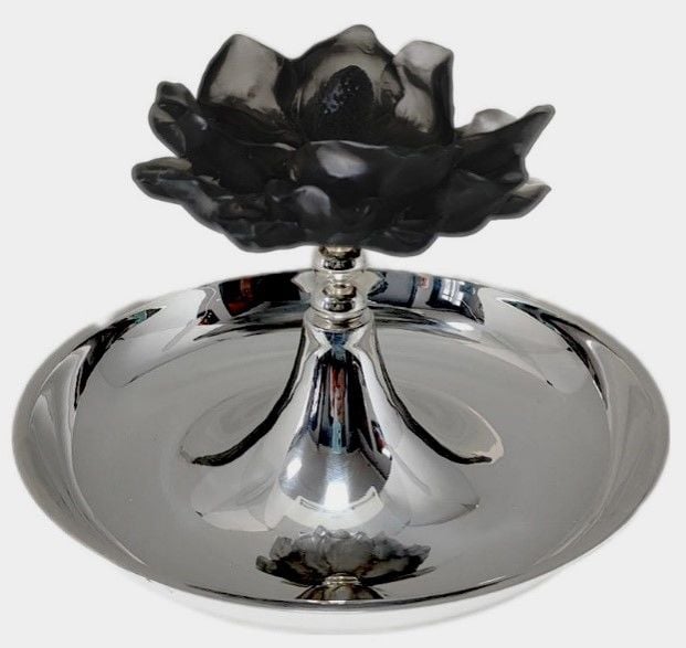 Siyah Çiçekli Sunum Kasesi - Lokumluk (L)