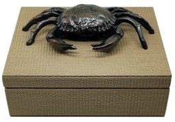 Yengeç Kapaklı Bej Deri Kutu (L)