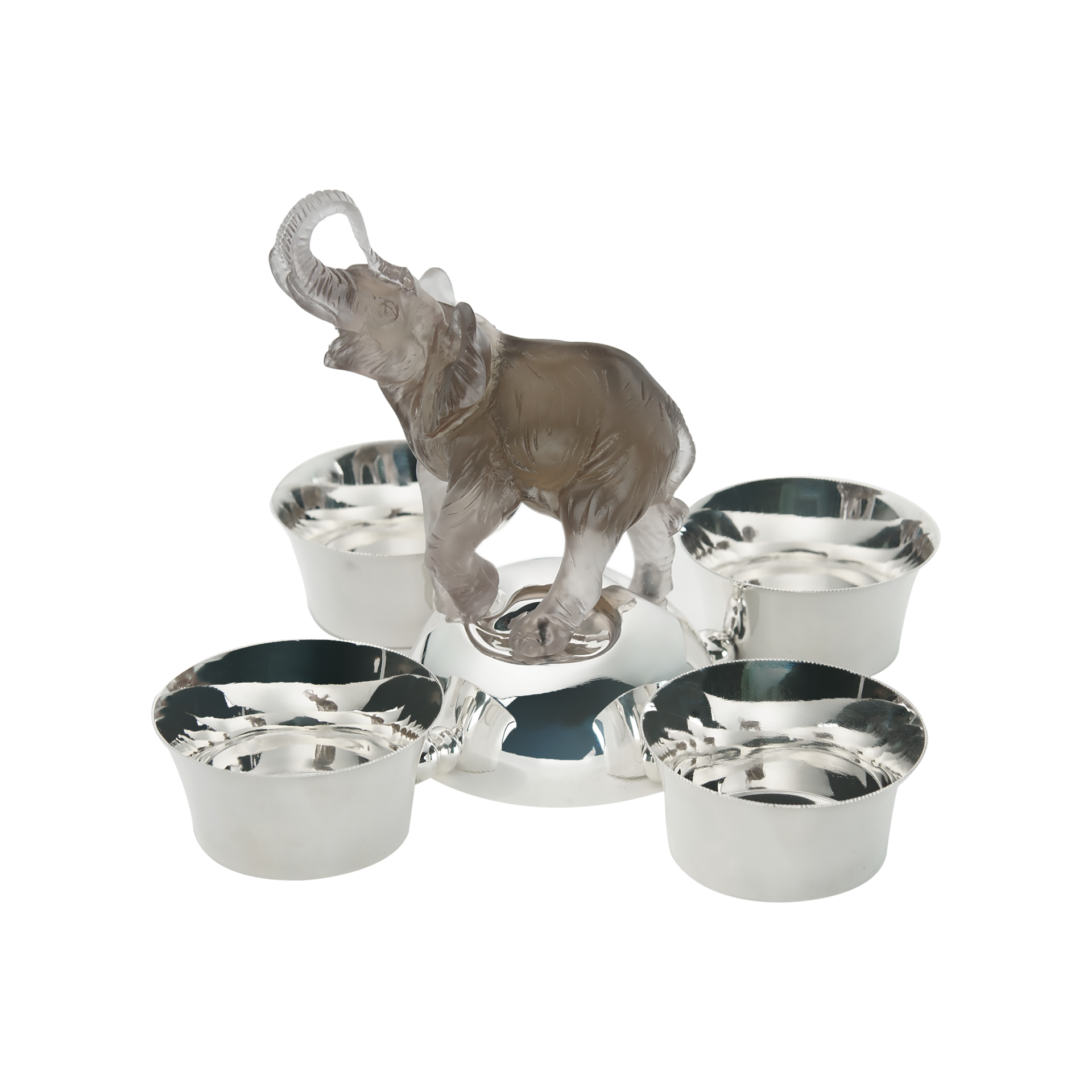 Antrasit Renkli Fil Figürlü Dörtlü Çerezlik