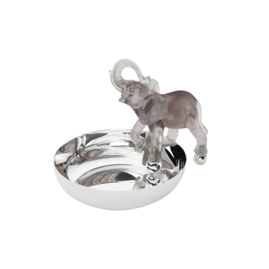 Antrasit Renkli Fil Figürlü Gümüş Kaplama Tekli Kase