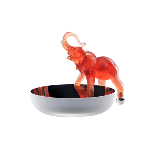 Kırmızı Renkli Fil Figürlü Gümüş Kaplama Tekli Kase (M)