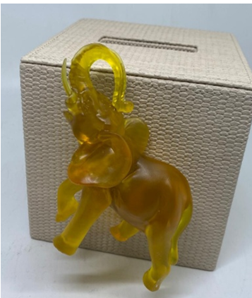 Sarı Renkli Fil Figürlü Deri Selpak Kutusu