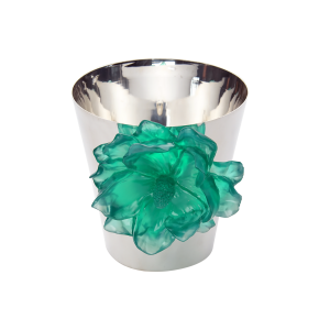 Yeşil Renk Çiçekli Gümüş Kaplama Buz Kovası