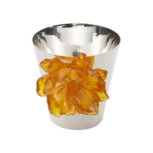 Sarı Renk Çiçekli Gümüş Kaplama Buz Kovası