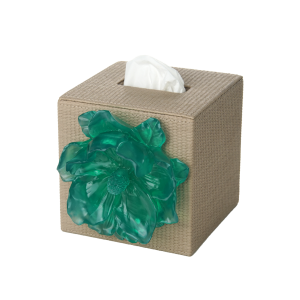 Yeşil Renkli Çiçek Figürlü Deri Peçetelik