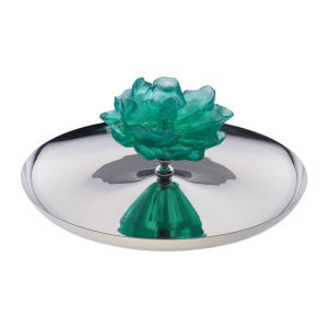 Yeşil Çiçekli Gümüş Kaplama Sunum Kasesi - Lokumluk (L)