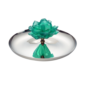 Yeşil Çiçekli Gümüş Kaplama Sunum Kasesi - Lokumluk (M)