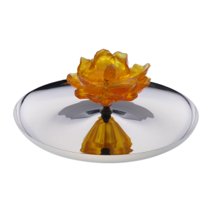 Sarı Çiçekli Gümüş Kaplama Sunum Kasesi - Lokumluk (L)