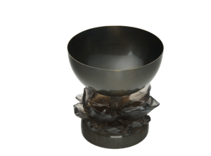 Mermer Kaideli Antrasit Amber Çiçekli Antik Kaplama Kase