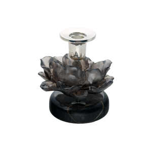 Mermer Kaideli Antrast Çiçekli Gümüş Kaplama Şamdan