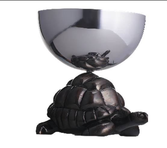 Kaplumbağa Gümüş Kaplama Tekli Çerezlik Kase