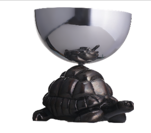 Kaplumbağa Gümüş Kaplama Tekli Çerezlik Kase